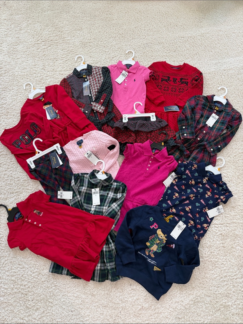 HUGE Lot of 14 Polo Ralph Lauren girls 3T Shirts & Sweaters - NWT